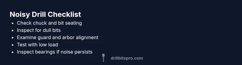 Checklist for diagnosing drill noise causes