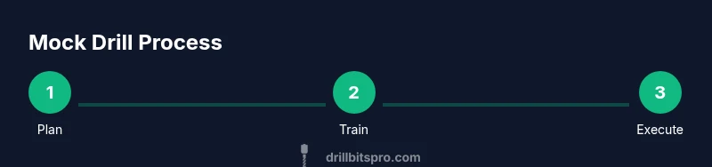 Infographic showing three-step mock drill process
