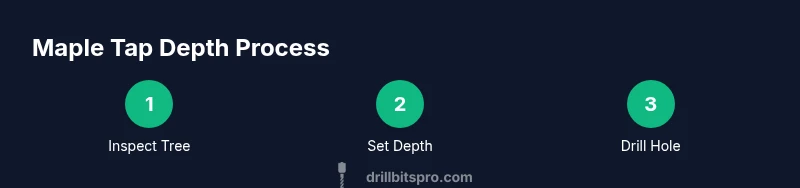 Infographic showing steps to drill maple tap hole