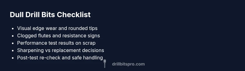 Checklist for identifying dull drill bits