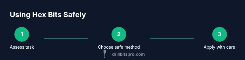 Process flow for using hex bits safely with a drill
