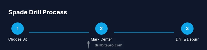 Three-step spade drill process in dark theme
