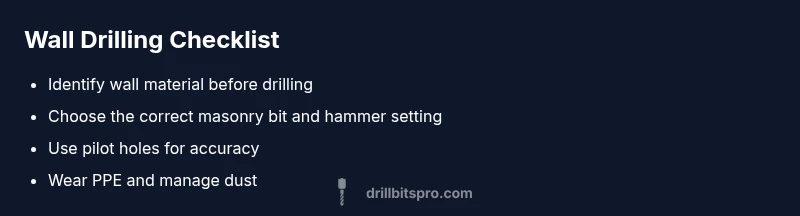 Checklist for drilling through walls with a drill