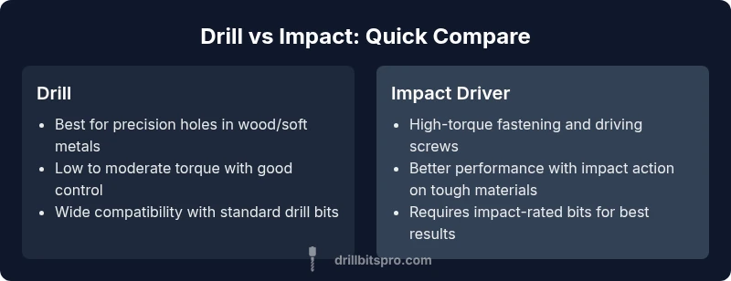 Drill vs Impact infographic comparing features