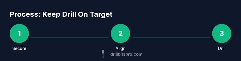 Infographic showing three-step process for keeping a drill on target