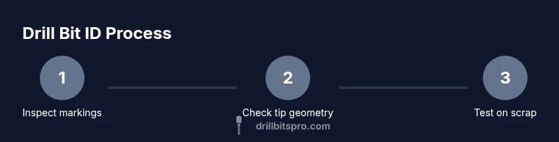 Process diagram showing metal vs wood drill bit identification