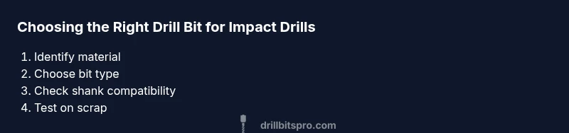 Infographic process for choosing drill bits for impact drills