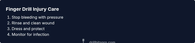 Process flow for finger drill injury care