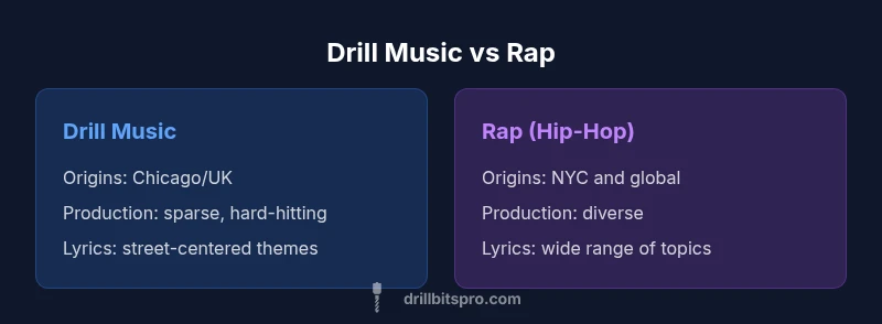 Drill music vs rap side-by-side infographic