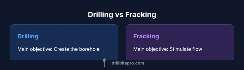 Infographic comparing drilling and fracturing