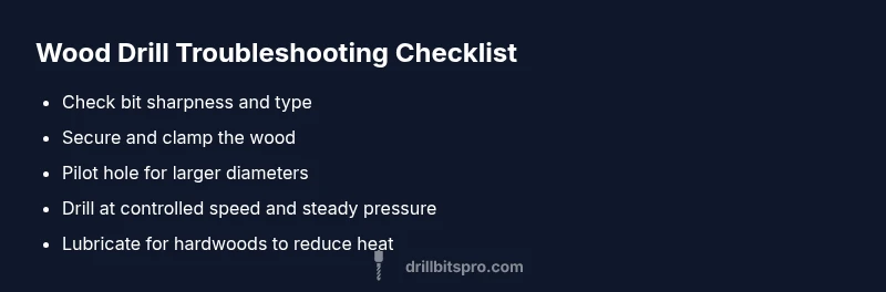 Checklist for fixing drill not going through wood