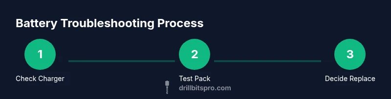 Process diagram for diagnosing and fixing a drill battery
