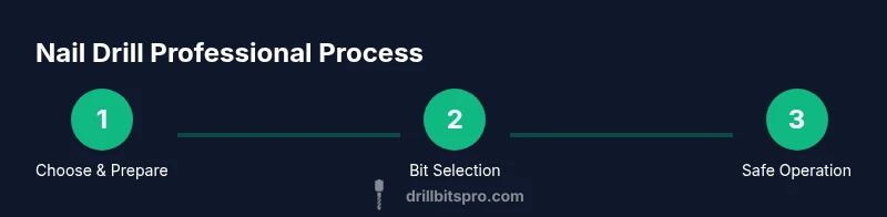 Three-step process for professional nail drill use