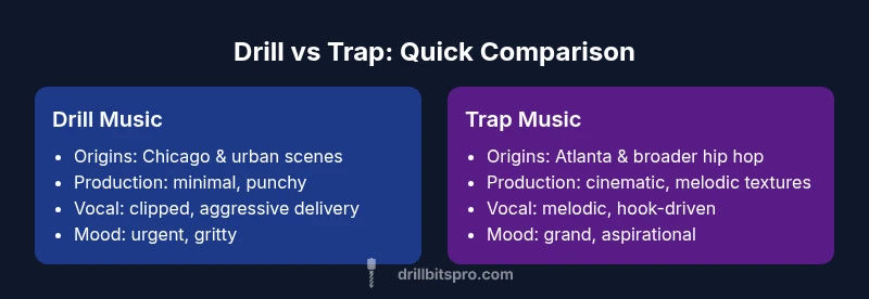 Infographic comparing drill and trap music styles