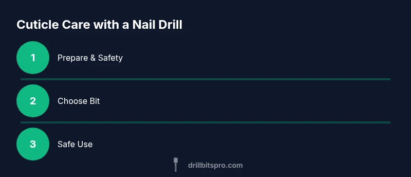 Process flow for safe cuticle care with a drill