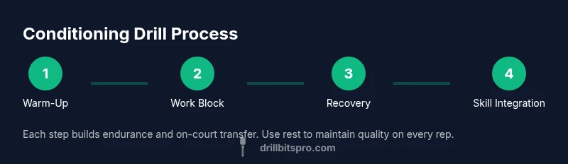 Infographic showing a four-step basketball conditioning process