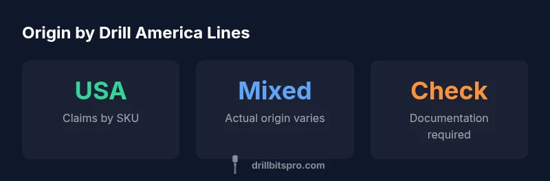 Stats infographic showing USA-made vs mixed origin drill bits by Drill America