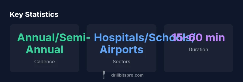 Infographic showing mock drill cadence by sector in India