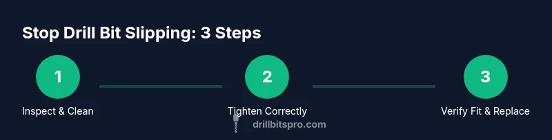 Infographic: three-step process to stop drill bit slipping in chuck