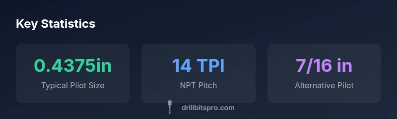 Infographic showing pilot hole sizes for 1/2 NPT taps and common alternatives