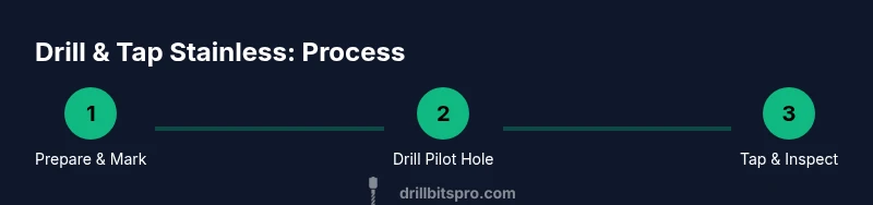 Process steps for drilling and tapping stainless steel