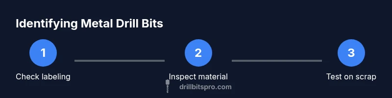 Process diagram showing how to tell if a drill bit is for metal