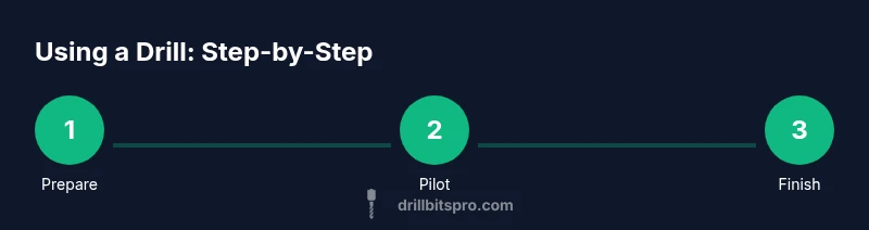 Process diagram showing drill usage steps