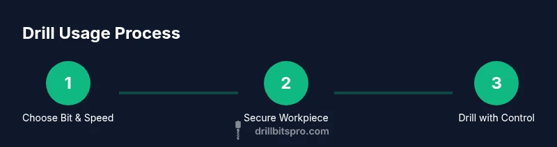 Infographic showing a 3-step drill usage process