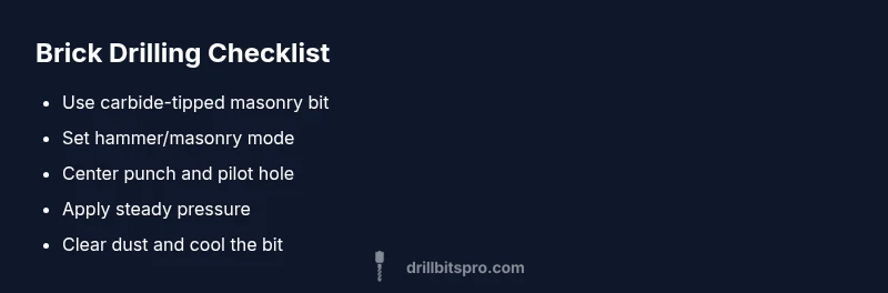 Checklist for drilling through brick safely