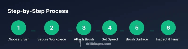 Process diagram showing steps from selecting a brush to finishing the brushed surface