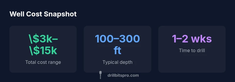 Infographic showing factors affecting water well drilling costs